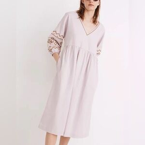 Madewell embroidered lilac dress size m